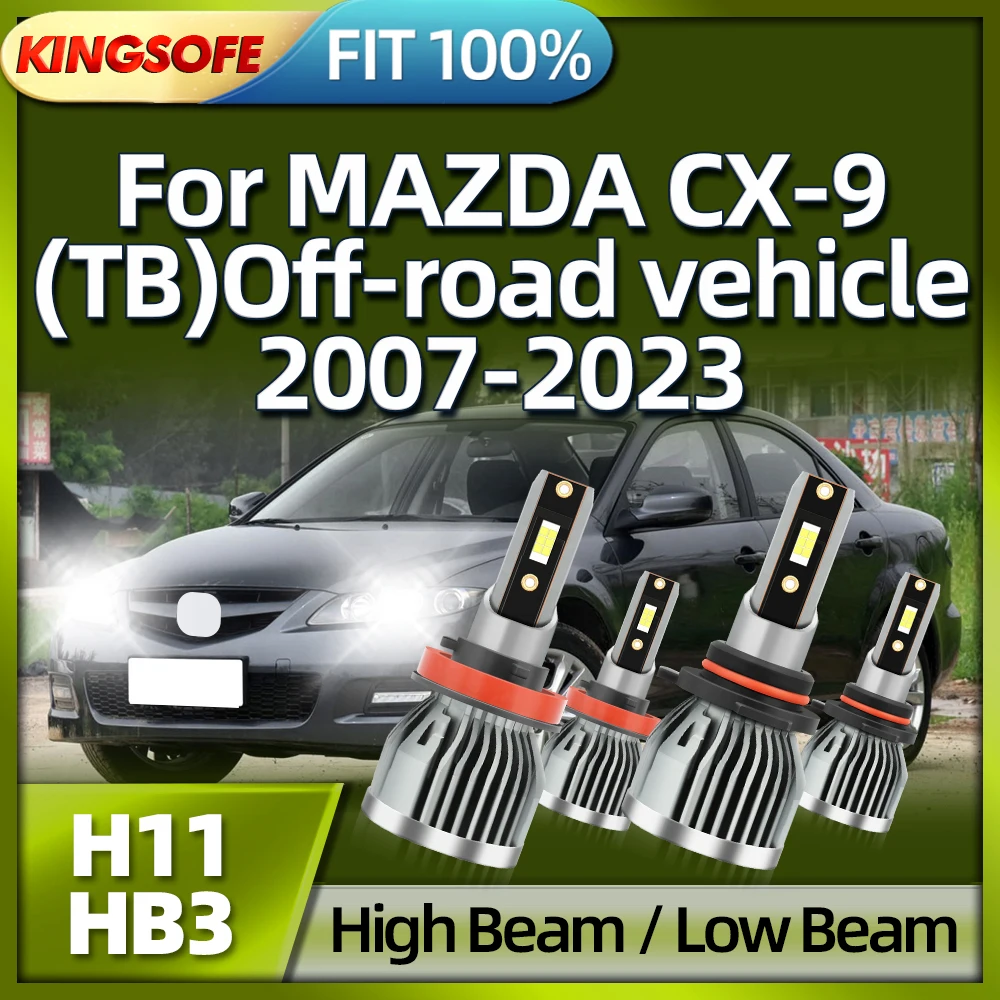 

KINGSOFE LED 30000LM H11 HB3 Car Headlight Auto Bulb For MAZDA CX9 TB Off-road Vehicle 2007 2008 2009 2010 2011 2012 2013-2023