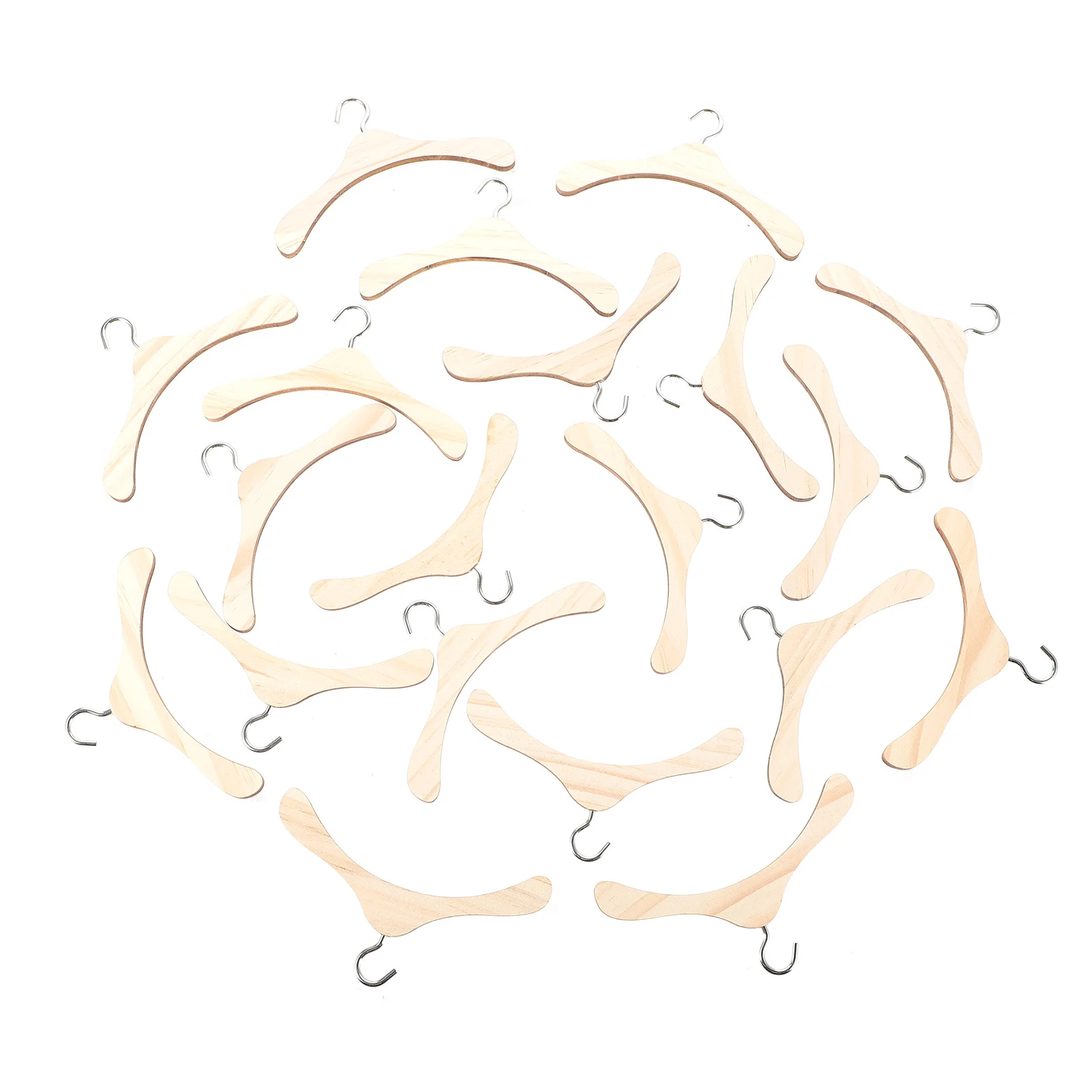 20 Pcs Wooden Hanger Clothes Dolls Accessory Pants Storage BJD Travel Toys for Babies