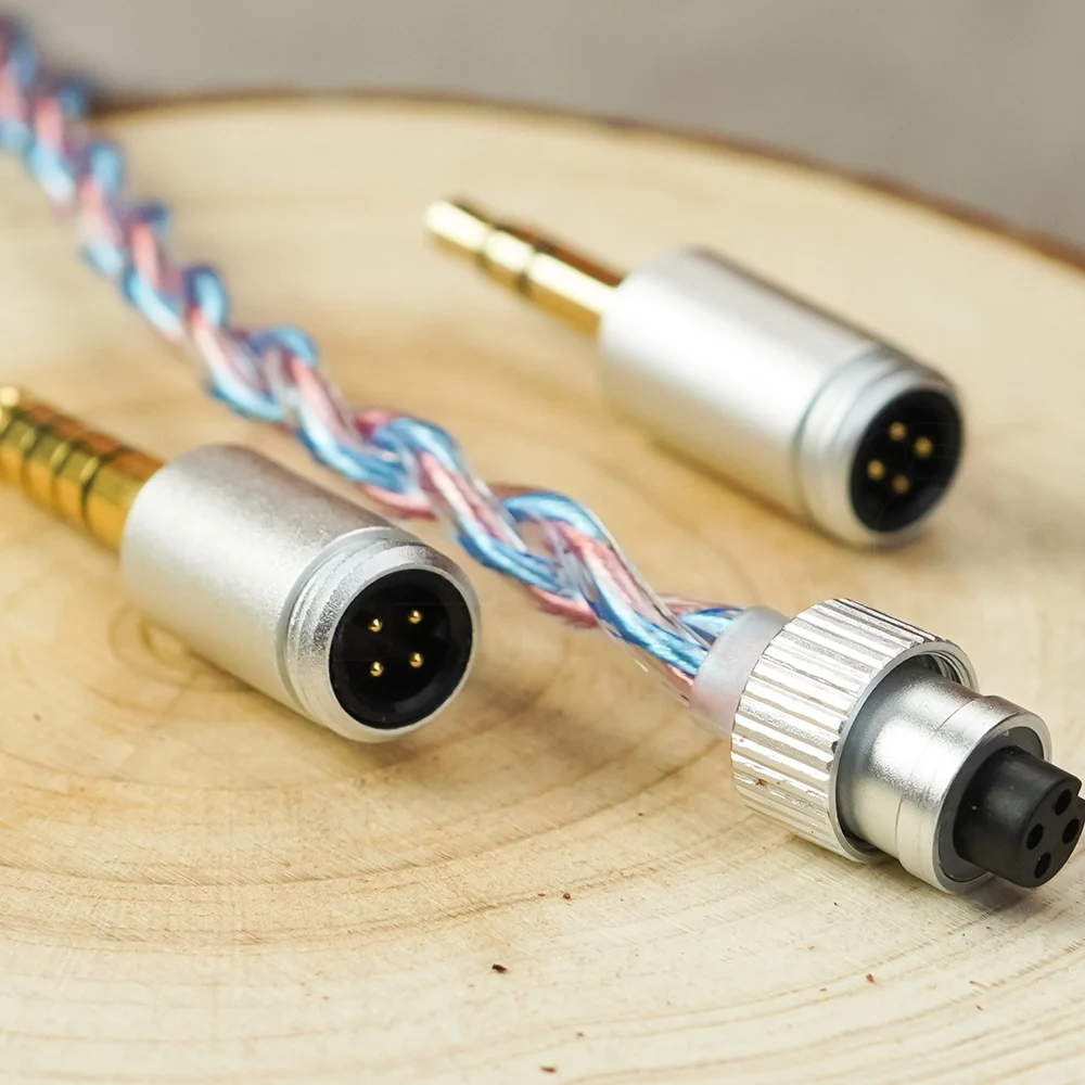 JUZEAR Flare symmetrisches Kopfhörerkabel HiFi-Headset-Upgrade-Kabel mit 3,5 mm + 4,4 mm auf Dual TRS austauschbarem Steckerkabel