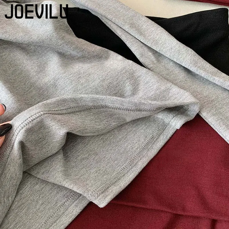 JOEVILU Babes Off Shoulder Scarf Halter Tops Women's Slimming Base Shirt Korean Kpop Long Sleeved T-shirt Fashionable Y2k Tee