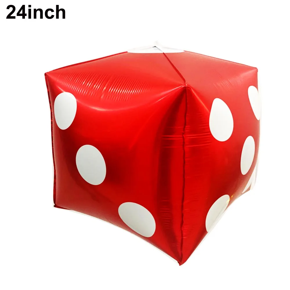 Casino Theme Party Decor Inflatable Dice 35cm Big Dice Stage Prop Inflatable Balloon Dice Party Pool Beach Toy For Poker Party