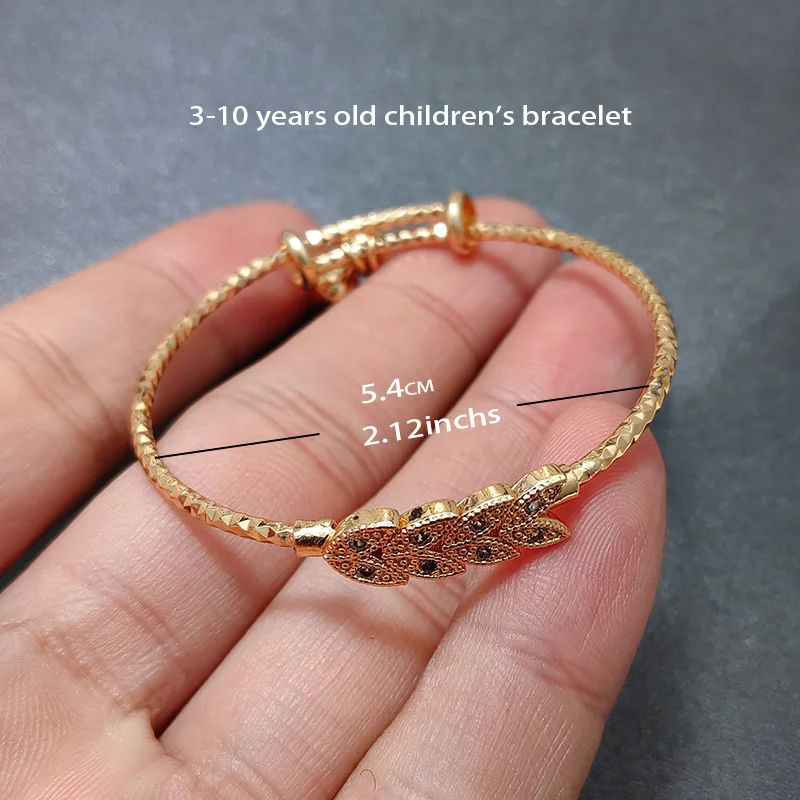 20 Styles Dubai Gold Color Baby Bangles For Kids Baby Promotion Sale Child Birthday Gifts Children'S Bracelets