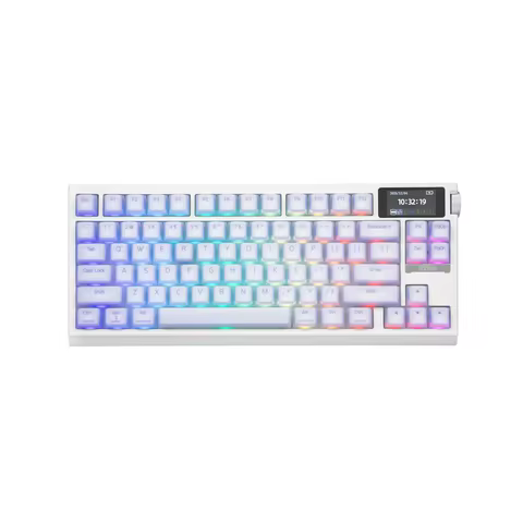 EPOMAKER G84 PRO Teclado Mecânico Gamer 80% QWERTY ANSI US Layout com Tela e Botão Conexão com Fio Bluetooth e 2.4GHz Sem Fio