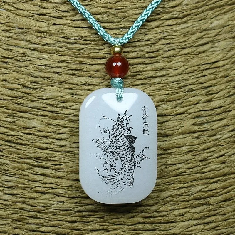 Golden Silk Jade Smooth Sail, Blossoming Rich and Noble Pendant, No Trouble Tag Hanging Item