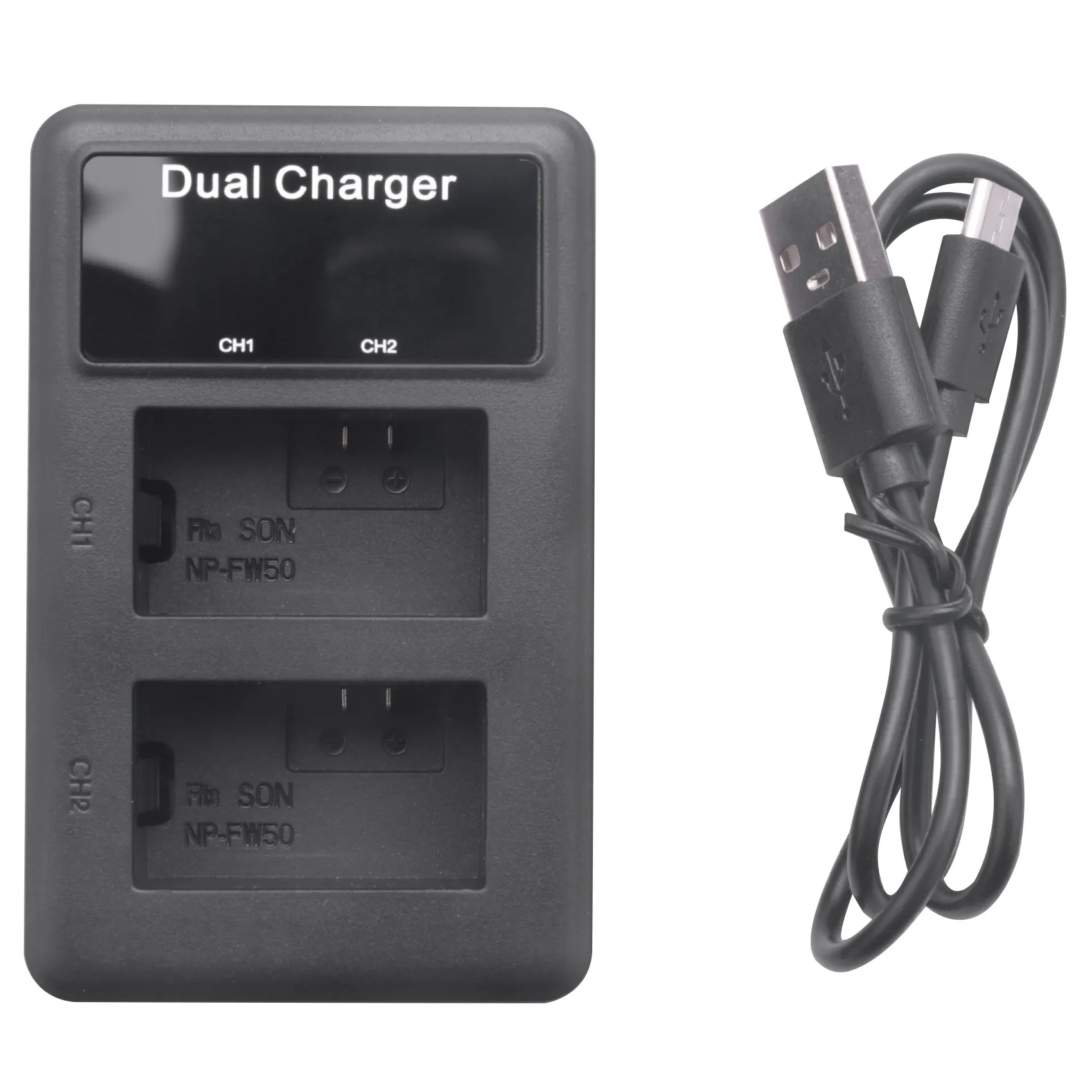 Lcd Dual Usb Battery Charger For Sony Fw50 Np Fw50 Np-Fw50 Npfw50 Battery Nex-3 Nex-5 Nex-6 Slt-A55 A33 A55 A37 A3000 A5000