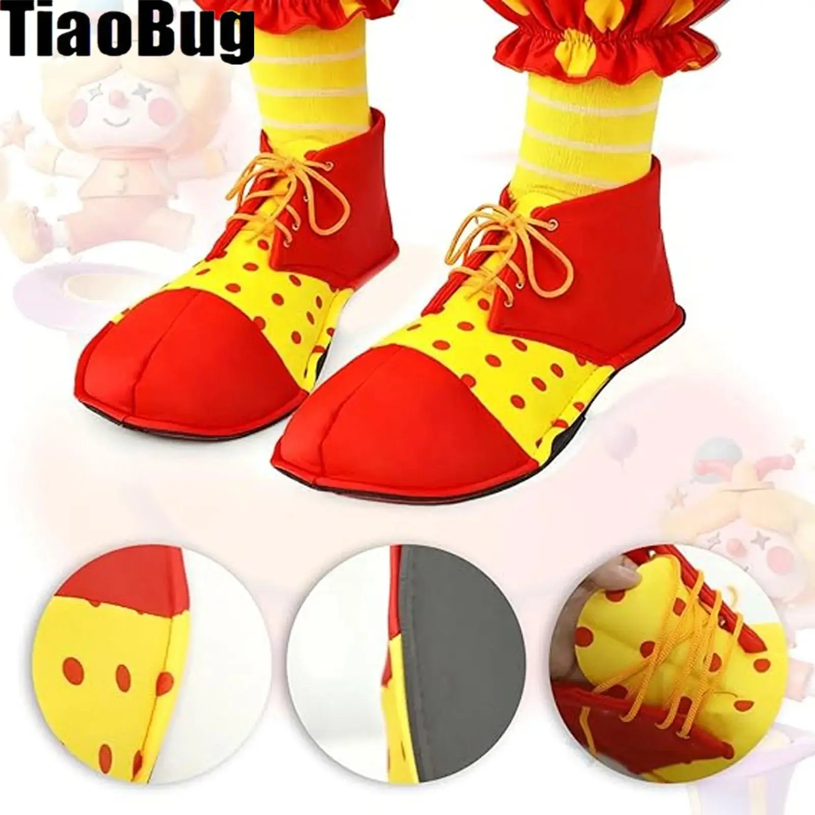 

1 Pair Funny Clown Shoes for Adults Halloween Cosplay Costume Accessory for Carnival Masquerade Party