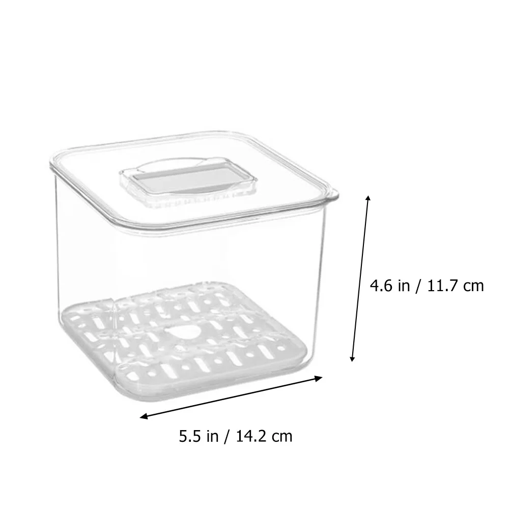 

1pc Fruits Vegetables Fresh Storage Box Food Safe Container Bottom Filter Design Stackable Kitchen Refrigerator Organizer
