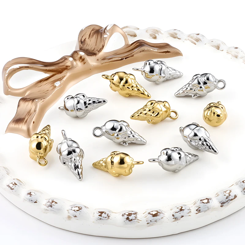 

5Pcs Stainless Steel Charms Ice cream Gold Color Pendant for Jewelry Making Materials DIY Necklace Bracelet Crafting Supplies