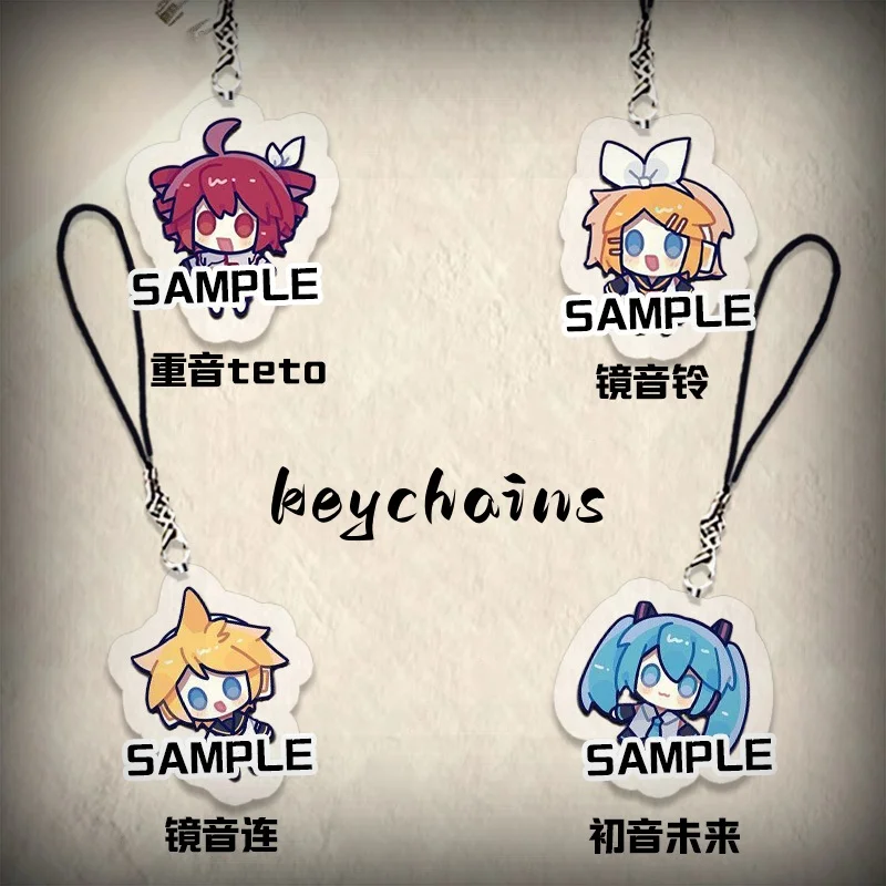 Hatsune Miku acento teto periférico versión Q cadena móvil lindo llavero Mitsui Gemini mochila colgante acrílico llaveros
