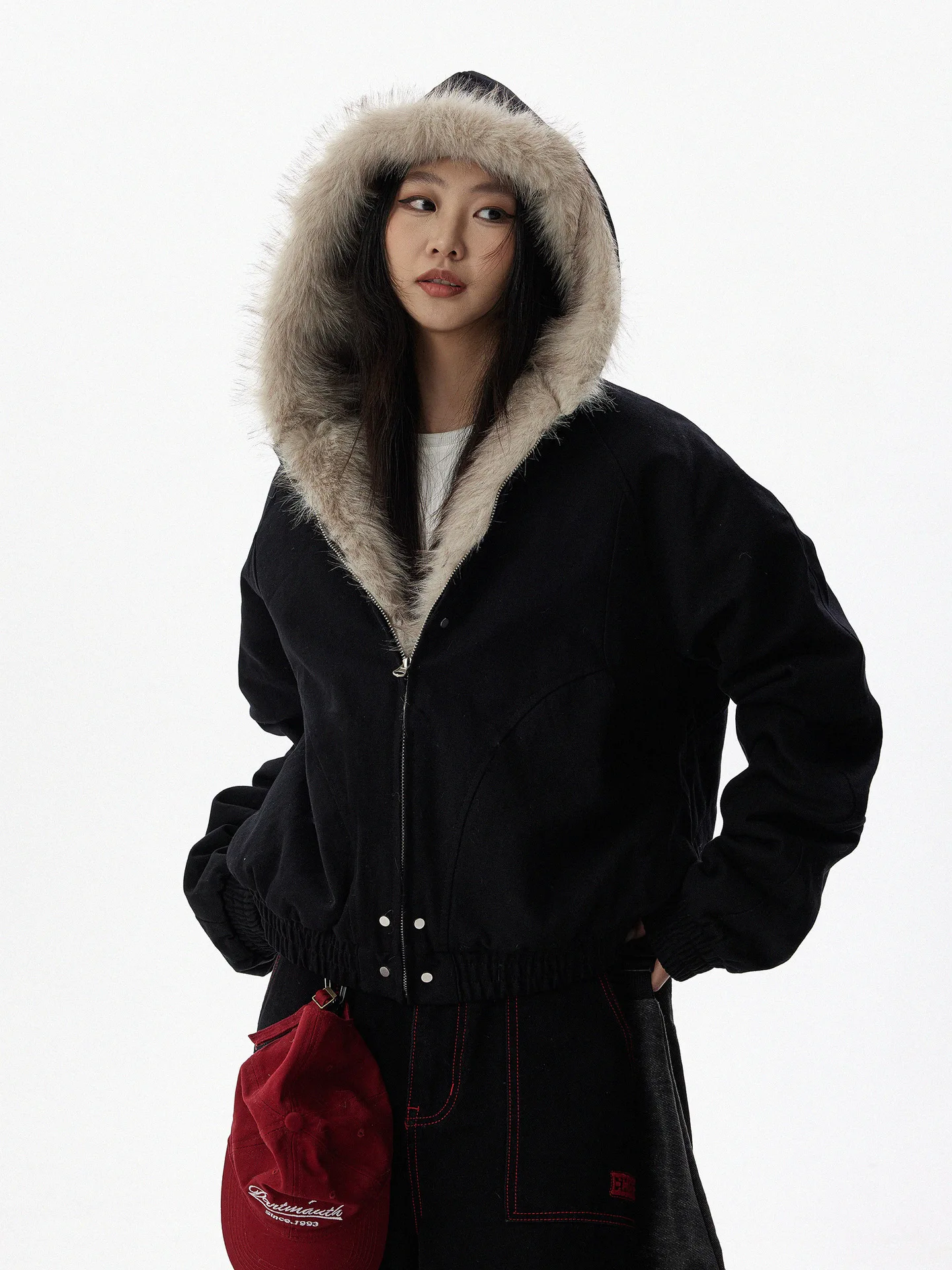 Men Short Hooded Parka Men Thickened Warm Cotton Coat Men American Style Fur Collar Outerwear Men Casual Windproof Fleece Parkas
