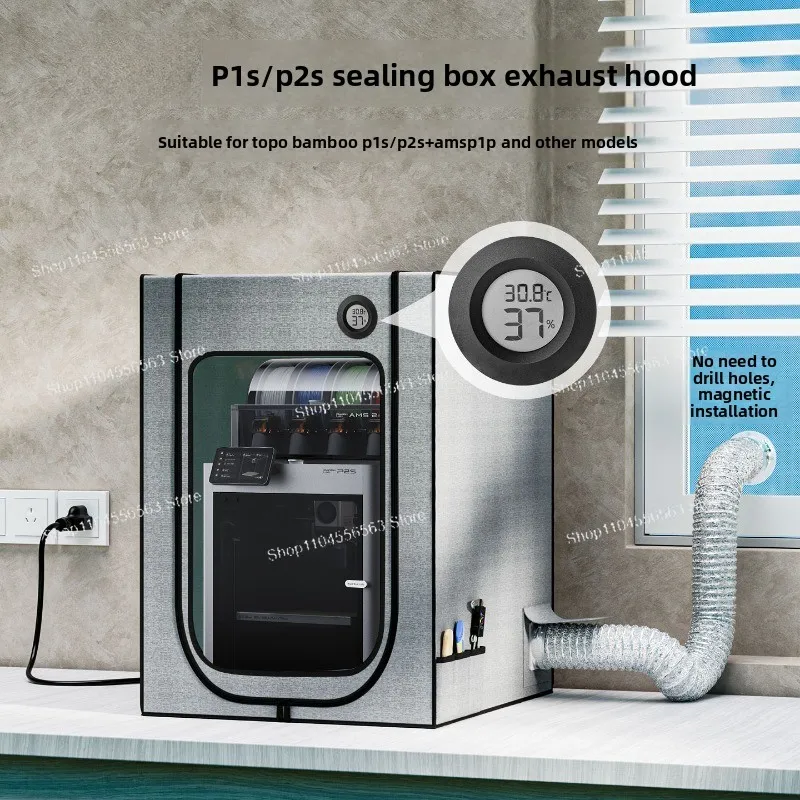 Flame‑Retardant Aluminum Foil 3D Printer Thermal Cover Dust‑Proof with Waste Gas Exhaust Function for P2S P1S X1 X2 Lite