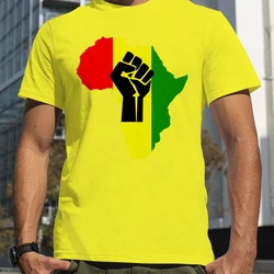 United in Support for Africa Print  T-Shirts Men Summer Breathable Short Sleeves Loose Oversized Tee Unisex