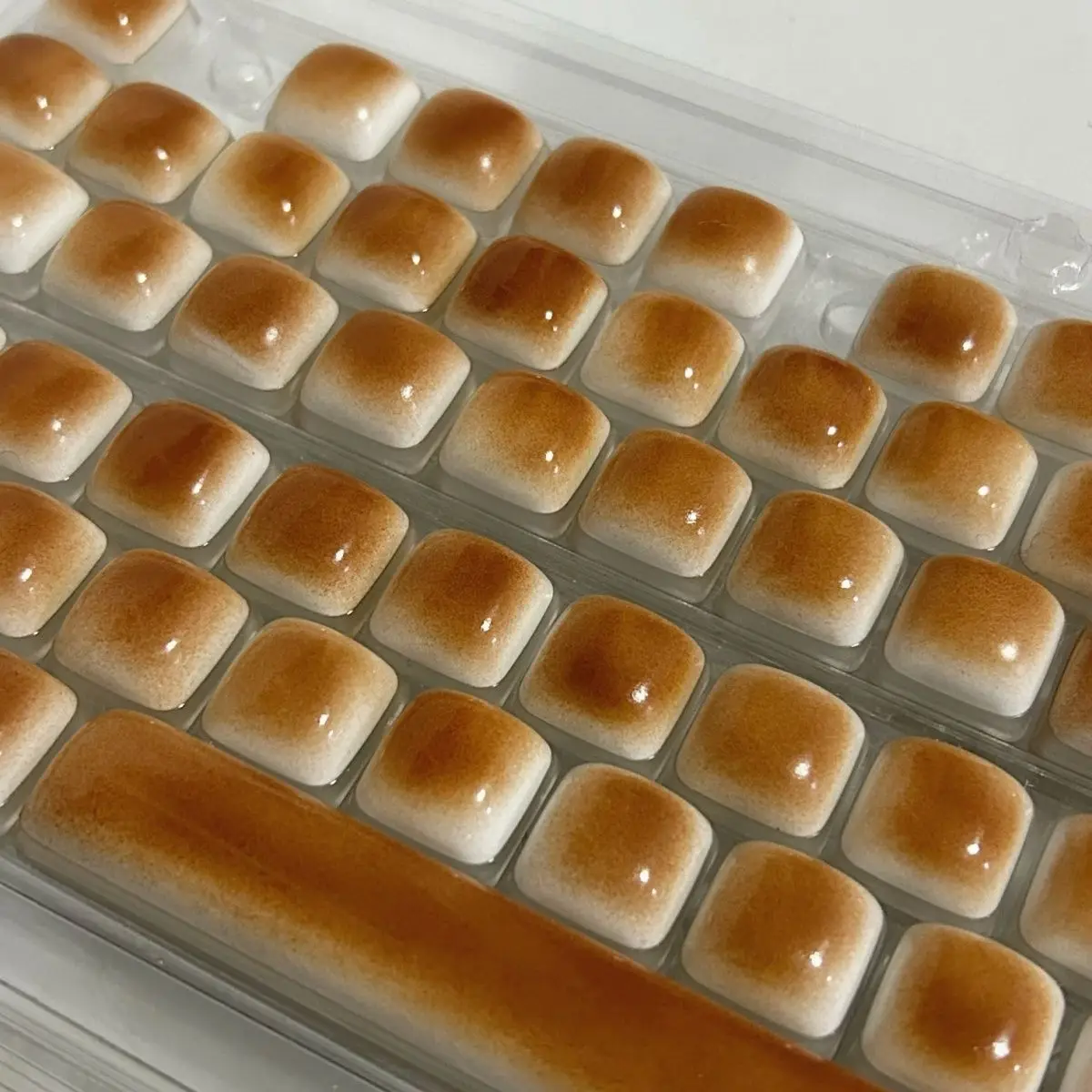 

91 Keys Cute Keycaps MOG Keycaps Caramel PBT Keys for Cute Dye Sublimation for 61 68 87 Mechanical Keyboard 6.25U