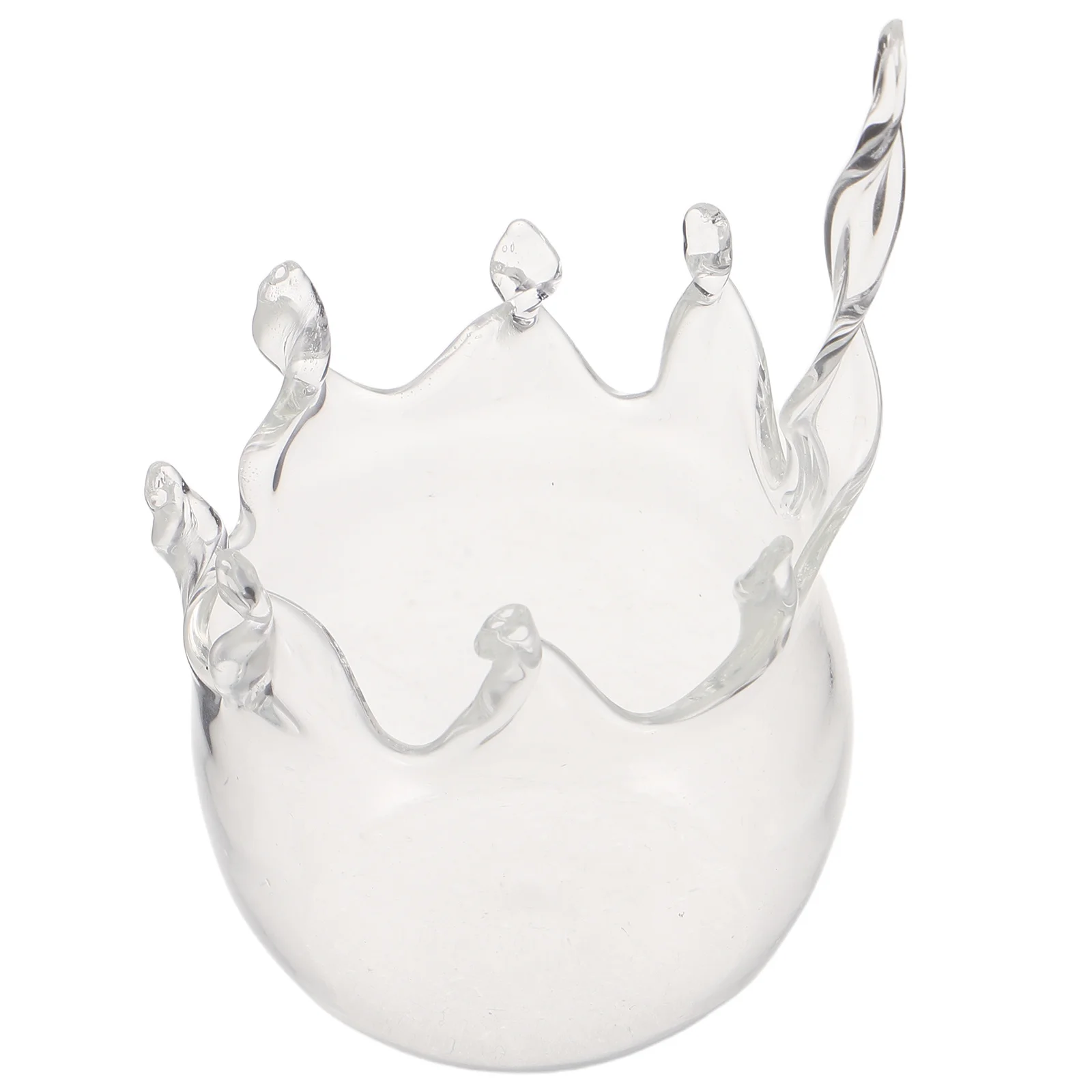 

Classic Crown Glass Holder Clear Crystal Tealight Stand for Home Wedding Party Table Decor Elegant Gift