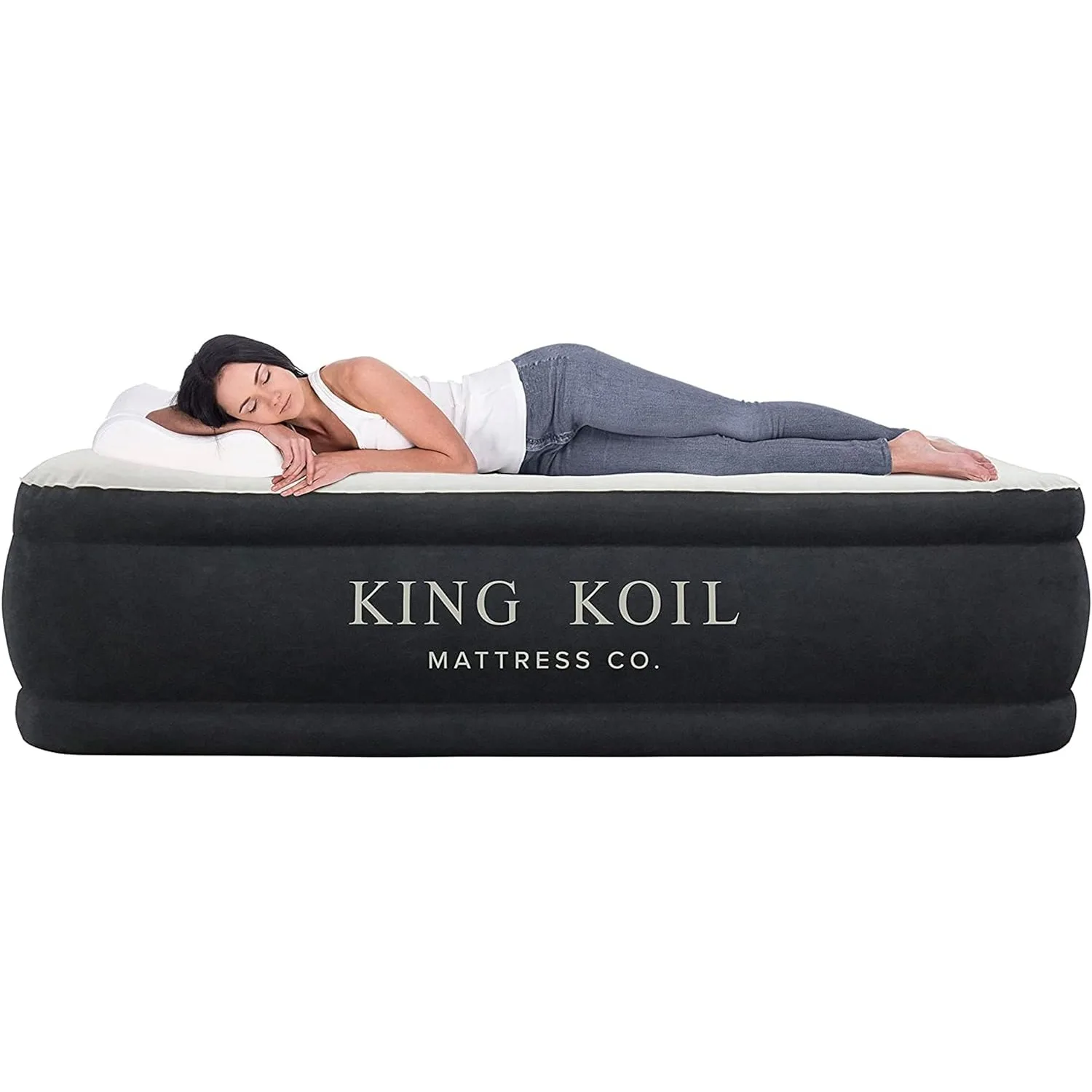 

King Koil Luxury Plush Pillow Top California King Air Mattress with Built-in High-Speed Patented Pump for Home, Camping & Guests