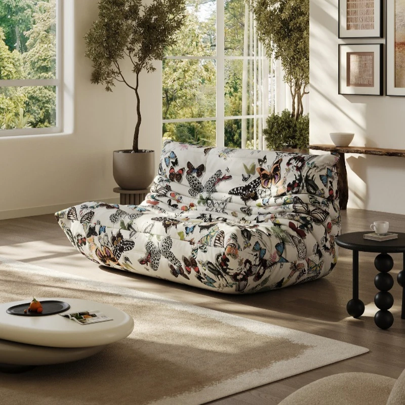 Modern sofa reclining and sleeping lazy sofa reclining chair sofa butterfly print