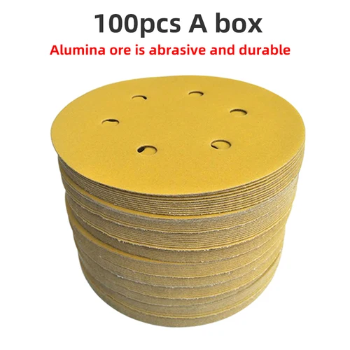 Imagen 2 del producto Papel de lija seco de 6 ""y 6 agujeros, 20 piezas, 150mm, disco autoadhesivo, flocado dibujado, Hardware automático, lijado, pulido, papel de lija 80-600
