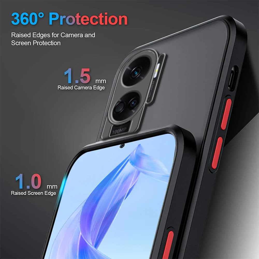 Honor90 Lite Cover Capas Honor90Lite Shockproof Bumper Matte Translucent Case For Honor 90 Lite Honer Honar Hone 90Lite Light 5G