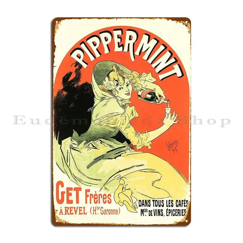 Pippermint Mint Liqueur Aperitif Alcohol Beverage Jules Cheret French Metal Signs Decoration Cinema Create Tin Sign Poster