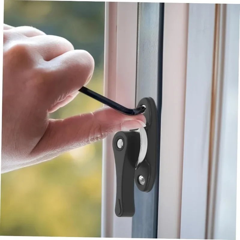 Two-way Lock Window Handle Crescent Shaped Window Lock Alloy Sliding Door Buckle Child Safety Anti Theft Window Lock Accessories