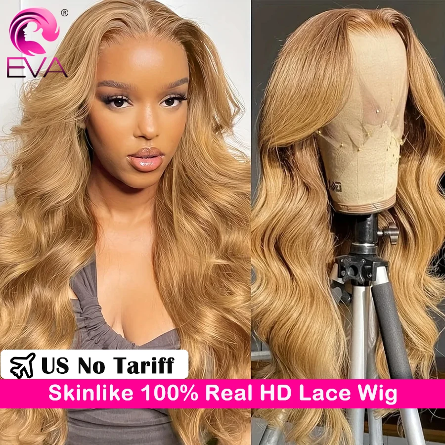 

Body Wave Honey Blonde 13x6 HD Lace Frontal Wig Pre Plucked 13x4 Lace Front Human Hair Wig Colored #27 5x5 HD Lace Closure Wigs