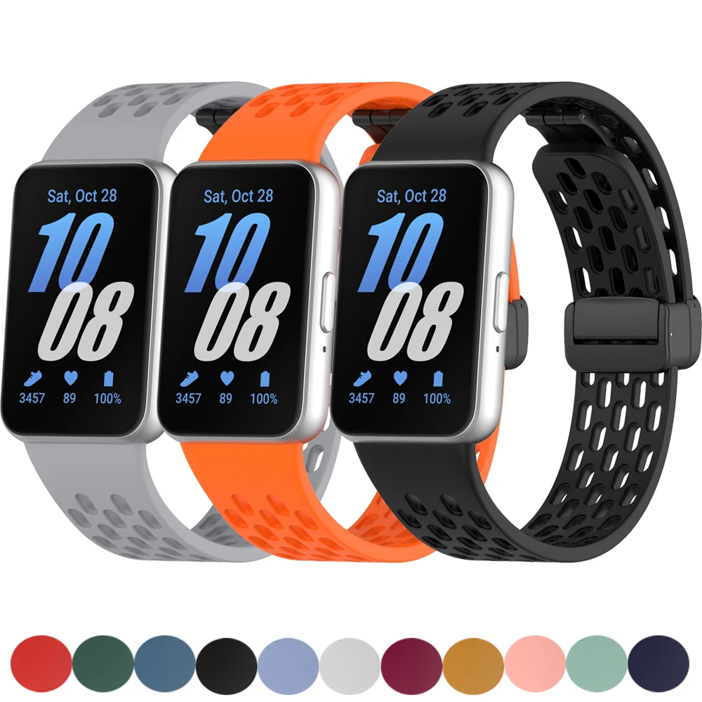 Silicone Wristband For Samsung Galaxy Fit 3 Band Sport Breathable Bracelet For Galaxy Fit3 SM-R390 Strap Replaceable Watchband