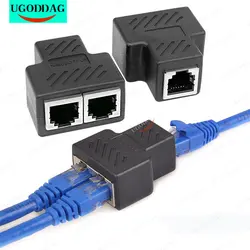 Practical RJ45  Network Splitter Adapter Port CAT5/6 LAN Ethernet Cable High Performance 1 to 2 Ways Dual Female Switching