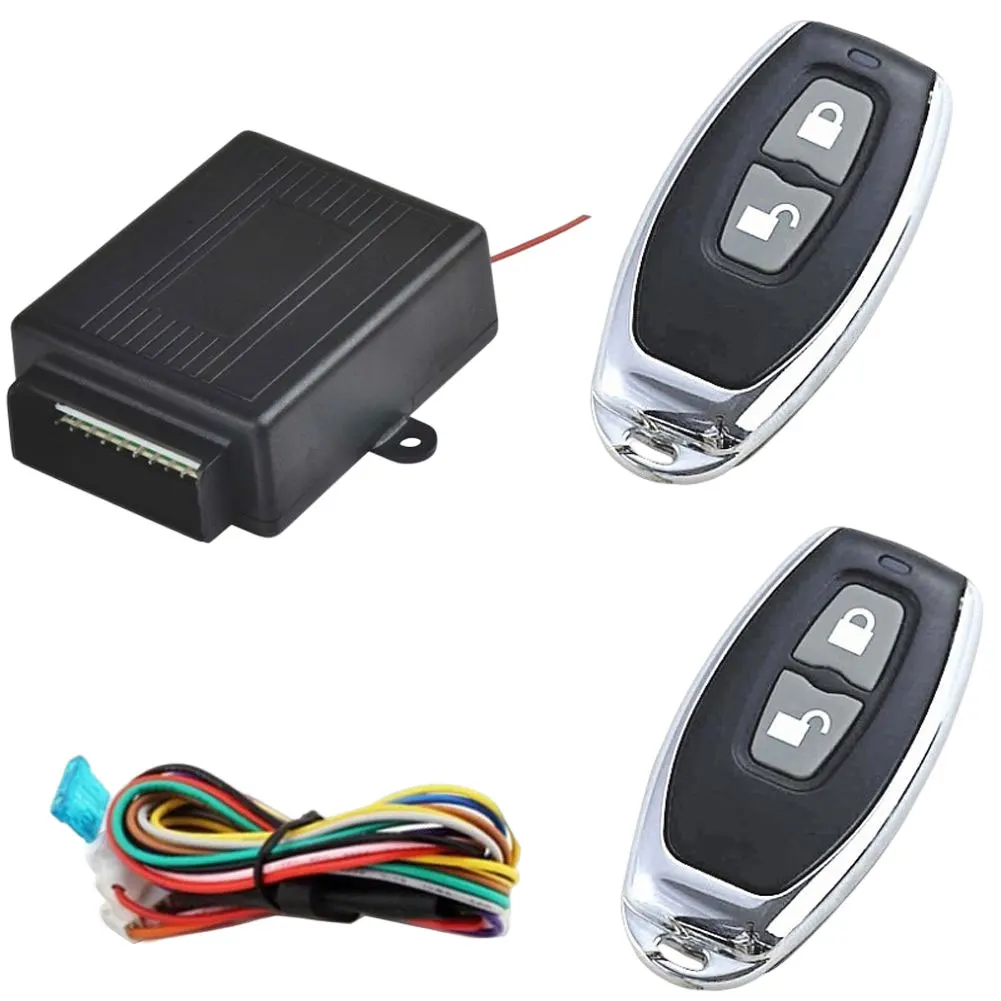 

12V Car Door Lock Keyless Entry System Kit 2 Button Remote Control Car Central Locking System Remote Trunk Release Universal