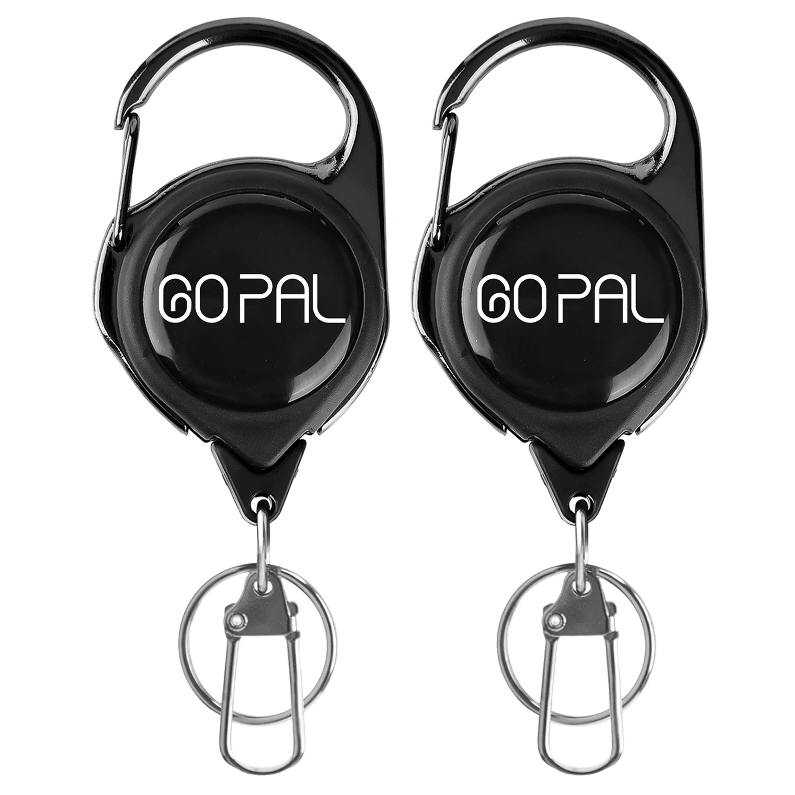 GoPal GF01 2Pcs Retractable Key Chain with Gear Combo Cord Easy Release Badge Holder Fly Fishing Zinger Retractor Accessories