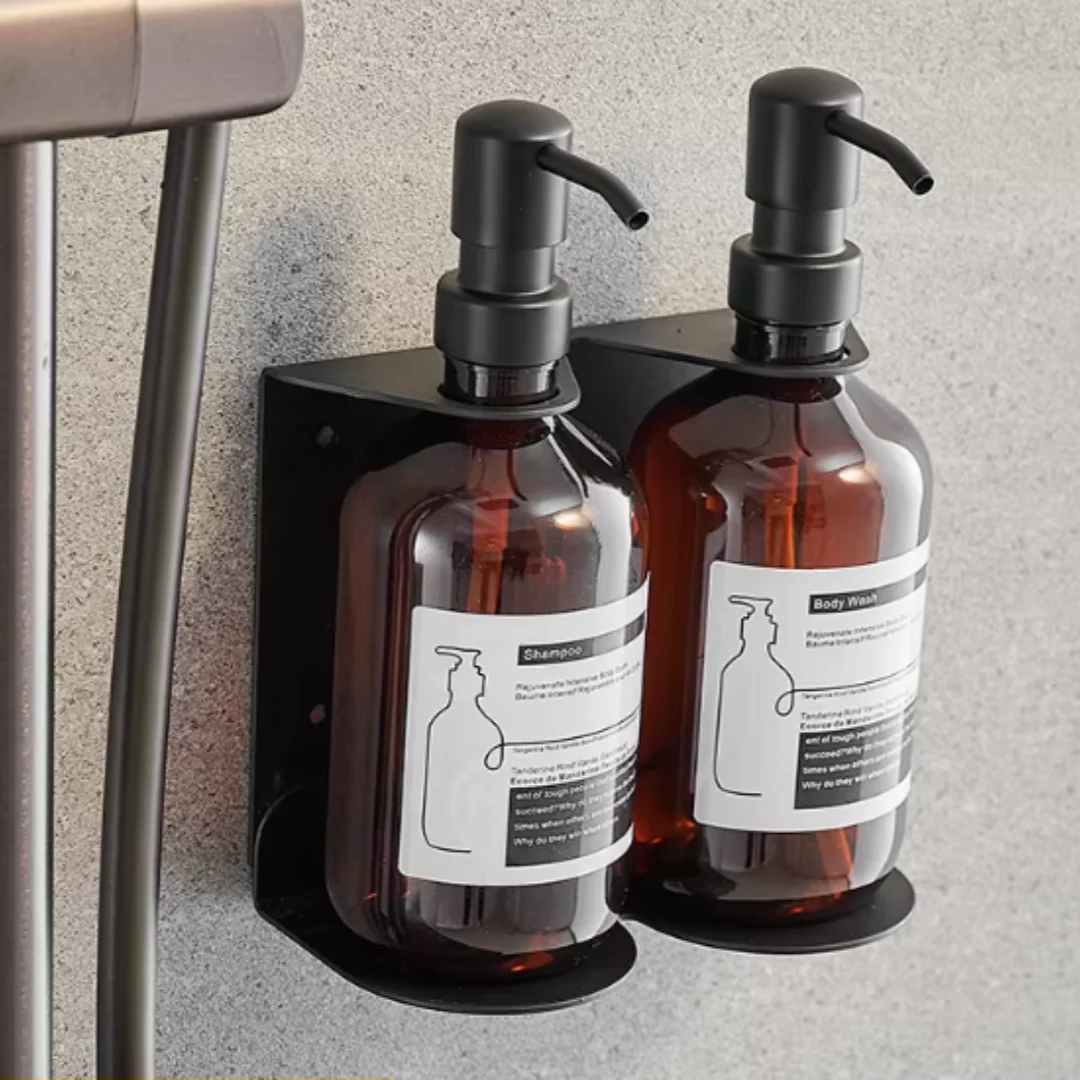 

Черный дозатор мыла, настенное крепление, дозатор жидкого мыла для ванной комнаты/дозатор кухонного мыла SUS304, бутылки для шампуня для ванной комнаты