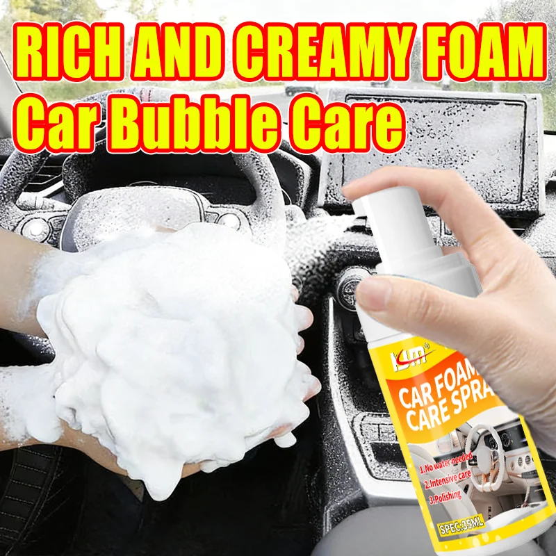KJM Multi Purpose Car Interior Foam Cleaner Spray for Floor Mats Fabric Seats Carpets and Upholstery Stain Removal