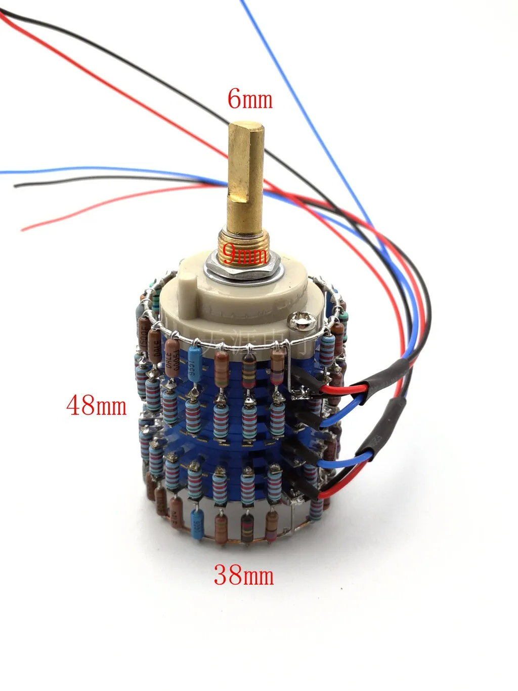 Ladder Type 24-Step Dual Channel Volume Potentiometer Copper Shaft Stereo Audio Attenuator 10K/50K/100K/250K HIFI Audio DIY