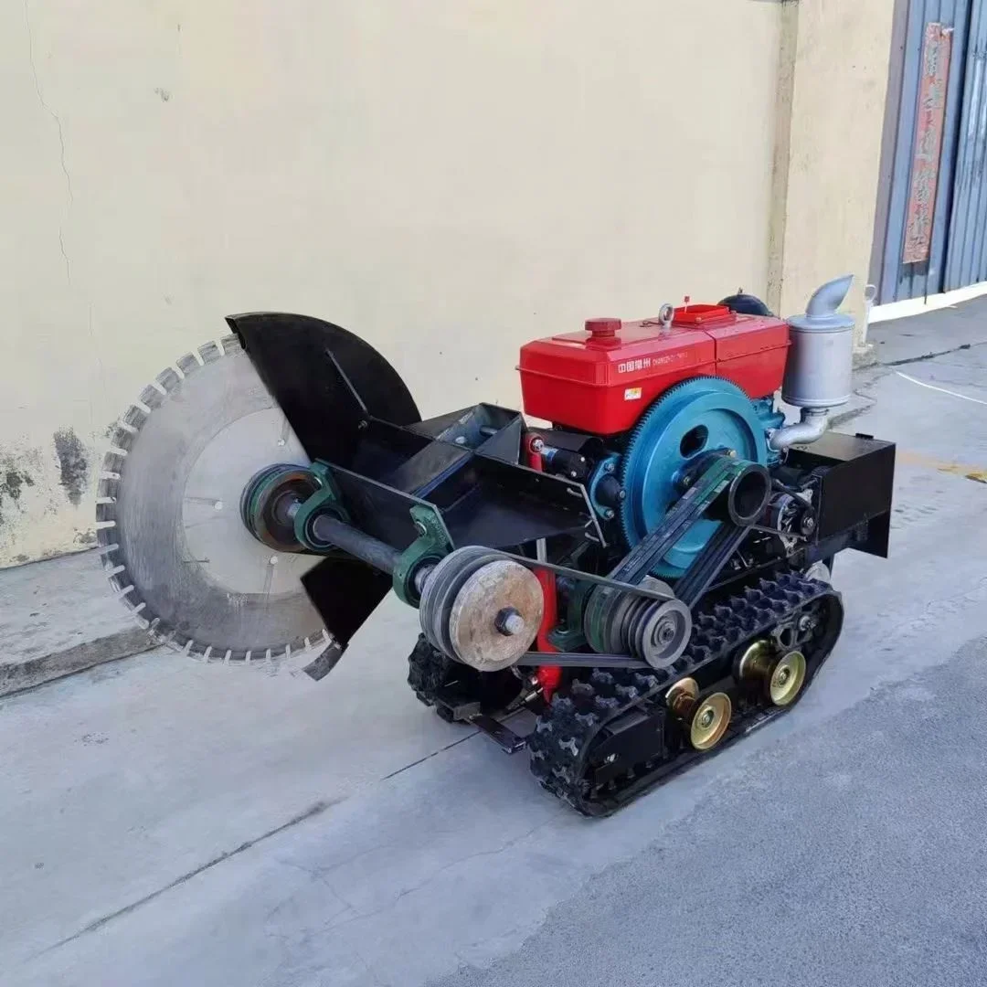 Crawler-type automatic walking road cutting machine.Concrete Surface With A Depth Of 500 1200mm Blade Track Cutting Machine