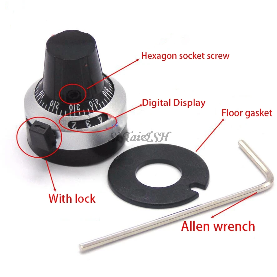 1PCS 3590S 6.35 mm precision scale knob potentiometer knob equipped with multi-turn potentiometer