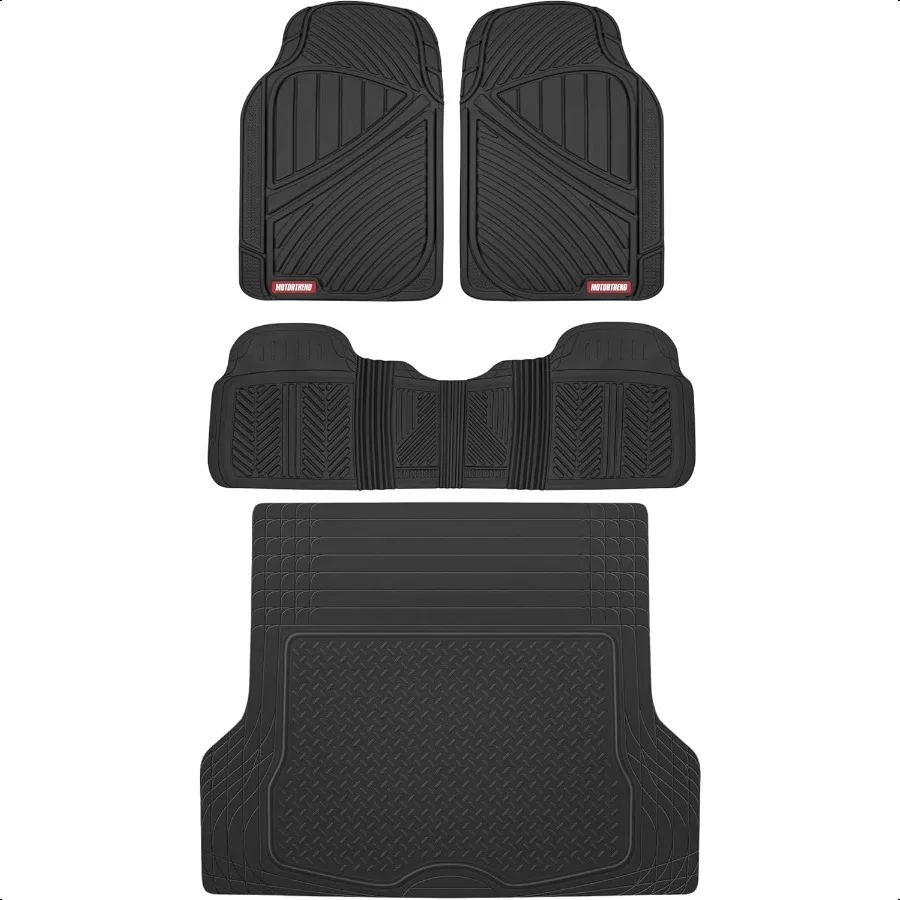 فليكس توف ™ الحصير سيارة مطاطية على شكل خط أساسي مع حصيرة صندوق السيارة بطانة البضائع الأمامية والخلفية مجموعة كومبو تناسب معظم سيارات الدفع الرباعي فان كوبيه سيدان #1