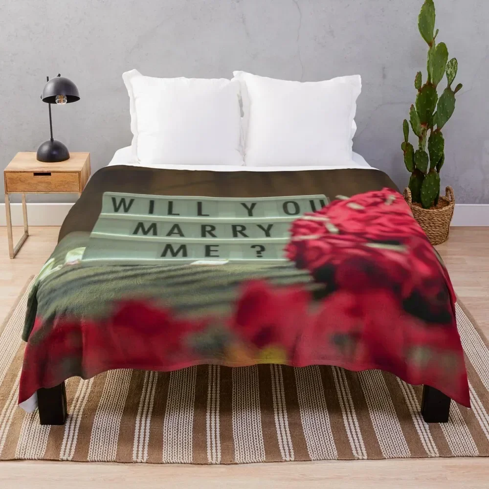 

Will You Marry Me Marriage Proposal Throw Blanket Beach Camping Decorative Sofas Blankets