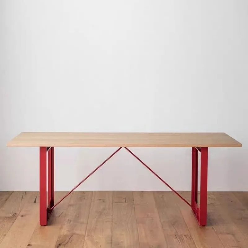 Solid wood workbench computer desk, desk household, living room dining table rectangular desk