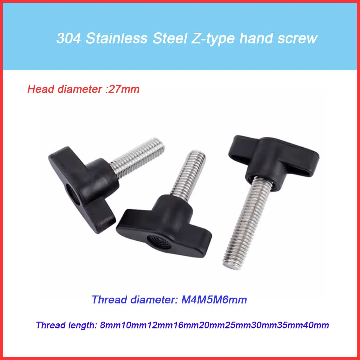 

304 Stainless Steel t-Shaped Handle Screw/Mechanical Handle Bolt M4M5M6