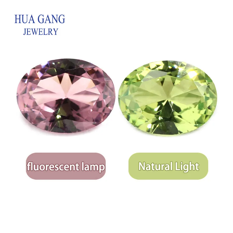 Piedra preciosa que cambia de color 205 #   204 #   Alexandre Stone Nano decoloración gemas sintéticas ovaladas en forma de pera para joyería