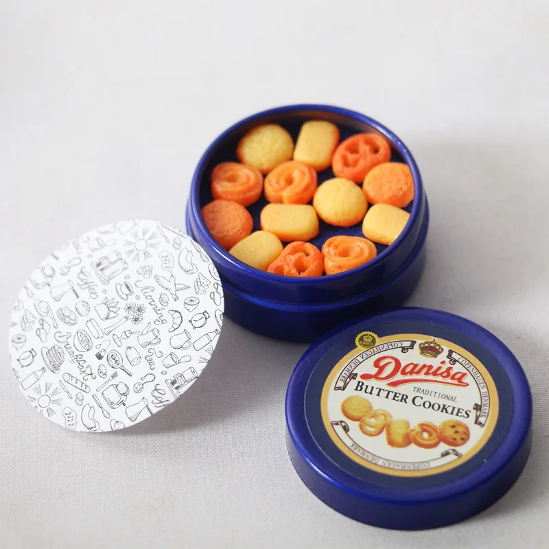 Mini Stuff Cookies Blue Ron Box Dollhouse Miniature Items Oreo Sandwich Biscuit DIY Simulation Dolls House Accessories Food Toys