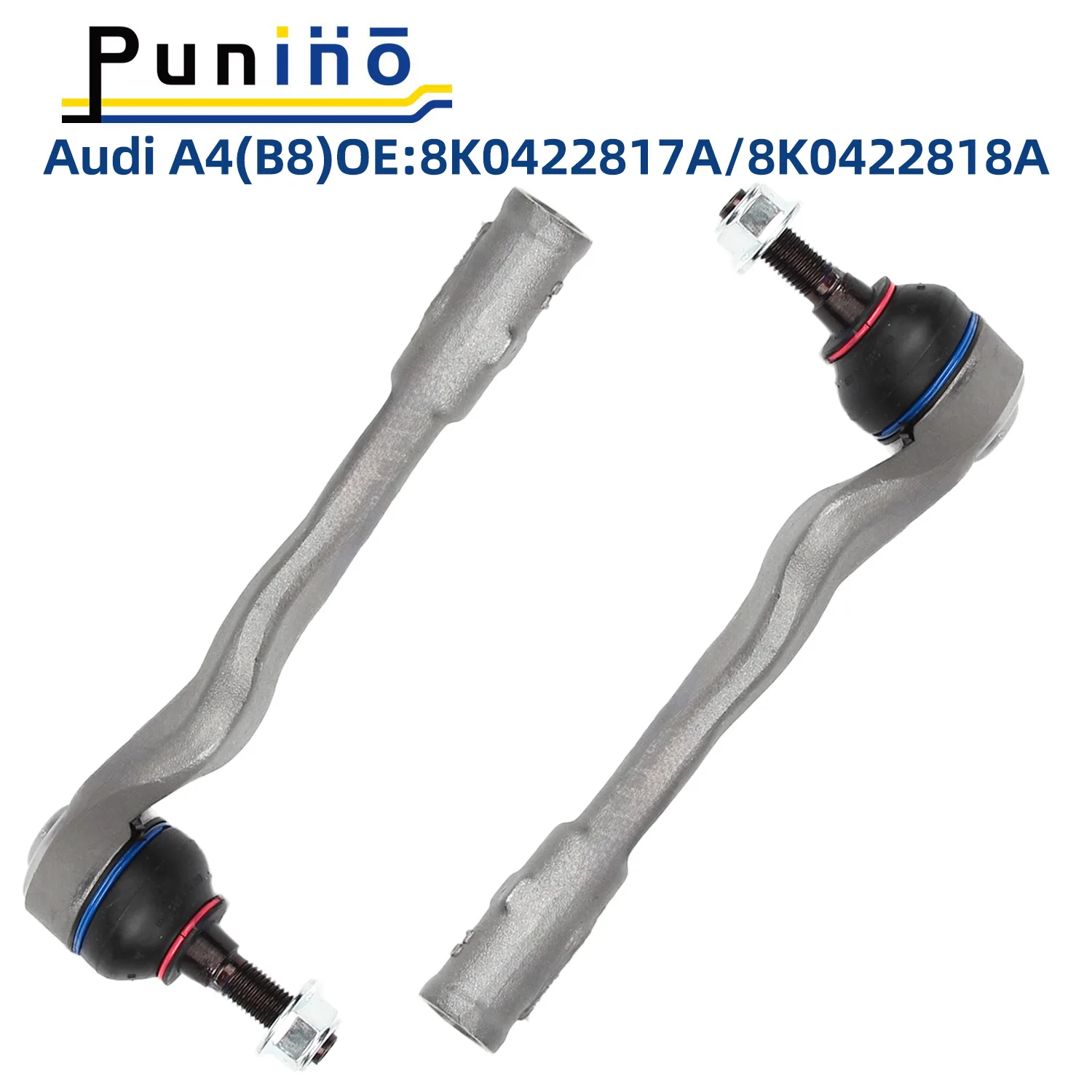 

Punino Pair Front Axle Outer Steering Tie Rod Ends Ball Joint For Audi A4 8K2 8K5 8KH B8 A5 8F7 8TA Q5 8K0422817A 8K0422818A