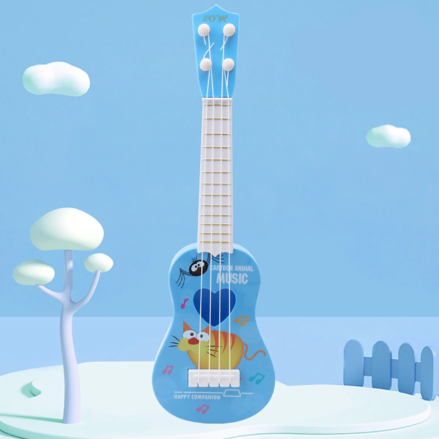 Children's simulation instrument Yukrili, mini guitar, can play early education enlightenment music toys