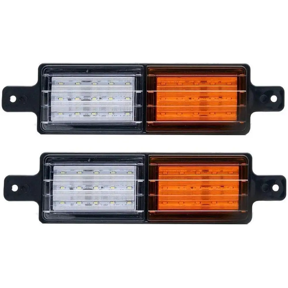 2x 30 LED White&Amber lamp Rear Tail Indicator Side Marker Light Car Truck Trailer Rear Light for Trailer Camper