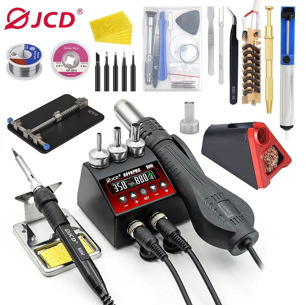 

8898Pro Soldering Station 750W 2 in 1 Soldering Iron Hot Air Gun Rework Welding Station For Phone BGA SMD Welding Repair Tools