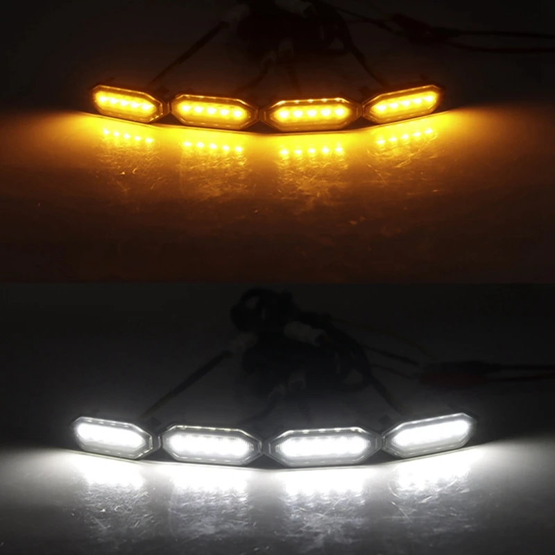 8X LED Front Grille Lights White Amber Light For Suzuki Jimny JB64 JB74 2019 2020 2021 High Version