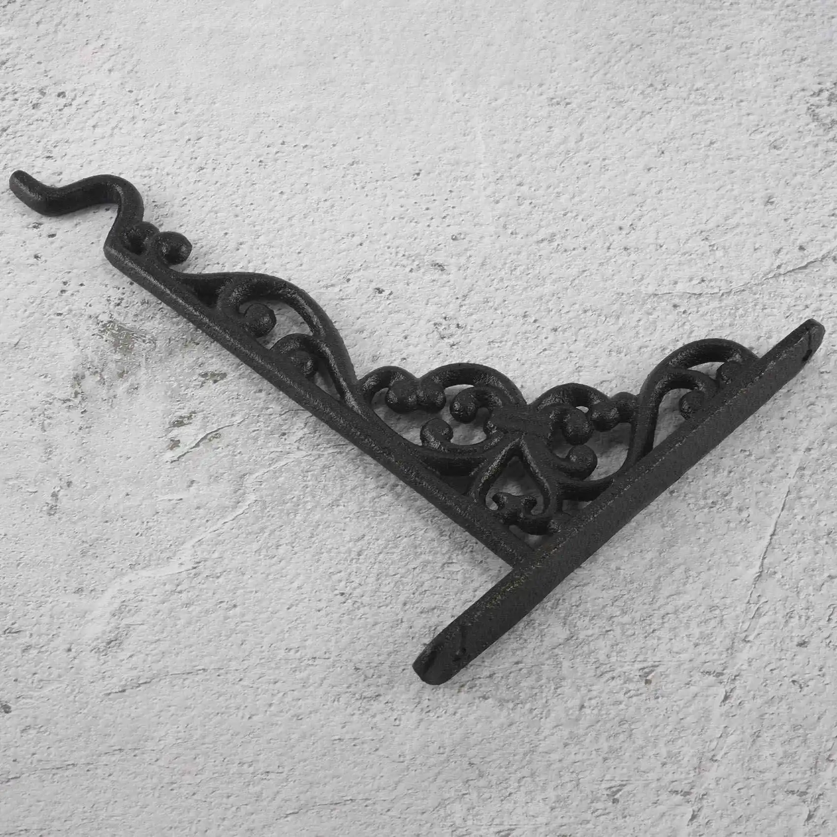 

N04R Cast Iron Hanger Wrought Iron Garden Hook Flower Pots Basket Wall Hanger Bracket With Expansion Screw