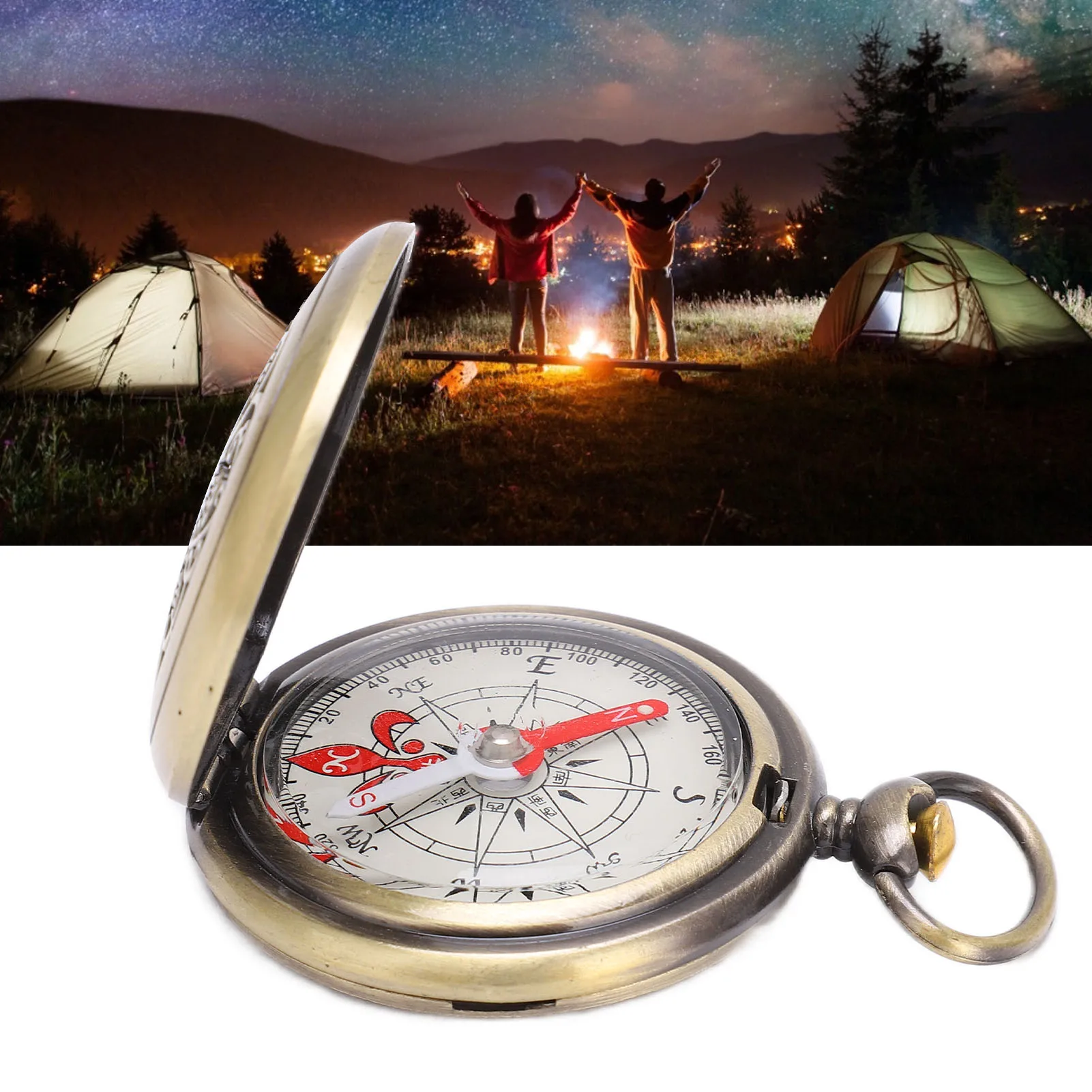 Kompass Neue Outdoor Camping Wandern Tragbare Tasche Messing Gold Farbe Kupfer Kompass Navigation Mit Wasserdichten Merkmalen