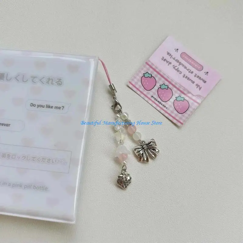 

E56A Fashionable Pendant with Delicate Strawberry Detailing Phone Charm