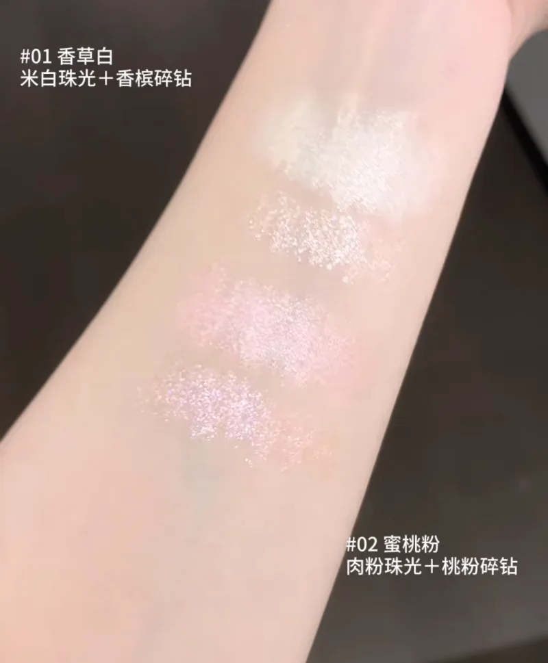 Flor saber concha pérola coleção dupla cabeça shimmer delineador caneta deitado bicho da seda à prova dwaterproof água iluminador branco rosa sombra