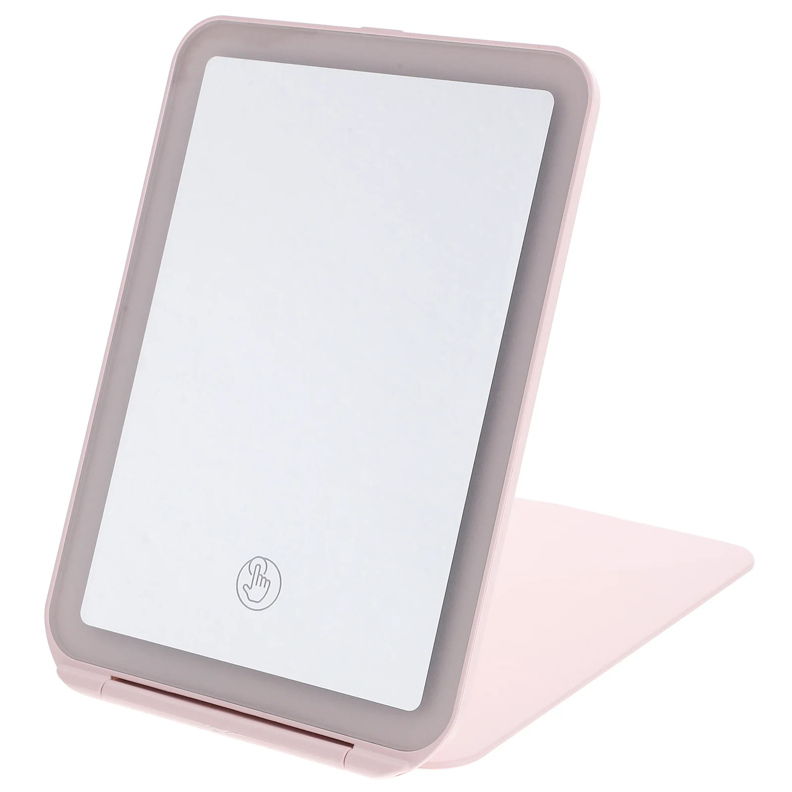 กระจกแต่งหน้าแบบตั้งโต๊ะ LED 1 ชิ้น ปรับความสว่างได้ พกพาสะดวก พับเก็บได้ สำหรับผู้หญิง กระจกแต่งหน้าขนาดใหญ่สำหรับการเดินทาง